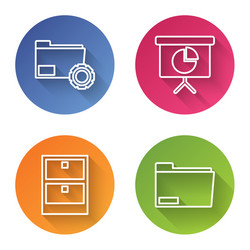 Set line folder settings with gears presentation vector