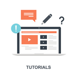 tutorials flat icon design concept vector image