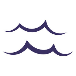 Blue ocean wave flat high quality Royalty Free Vector Image