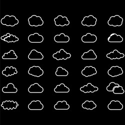 clouds icons set of in different form vector image