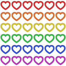 Colorful rainbow heart seamless repetitive pattern vector