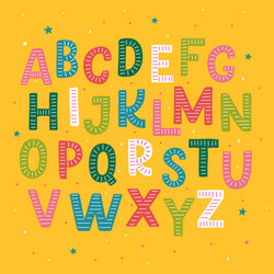 Cute hand drawn alphabet vector