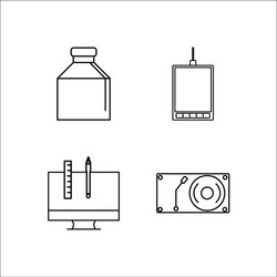 Design and studio simple linear icon setsimple vector