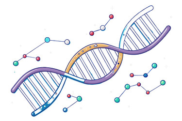 digital dna double helix with vibrant molecular vector image