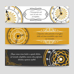 horizontal banners with watches vector