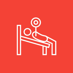 man lying on bench and lifting barbell line icon vector image