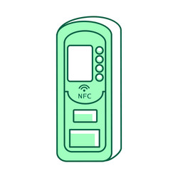 nfc device keyless lock green linear object vector image