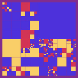 Subdivided squares grid system randomly sized vector