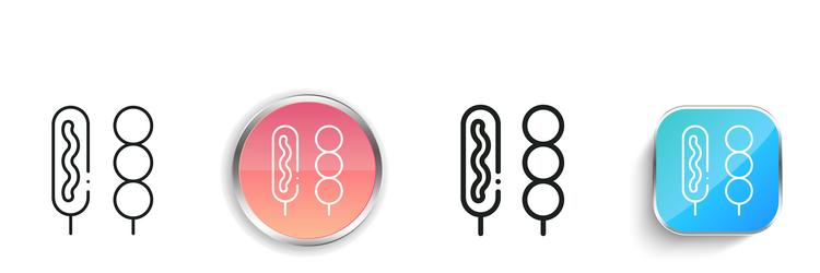 corn dog icon thin linear regular and button vector image