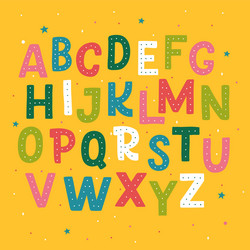 Cute hand drawn alphabet vector