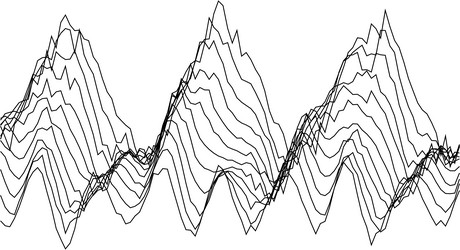 dynamic waveform patterns depicting rhythmic vector image