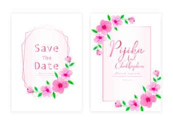 Floral Watercolor Wedding Save the Date Vector Image