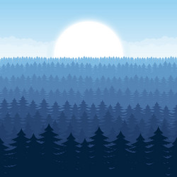 Seamless landscape forest silhouettes Royalty Free Vector
