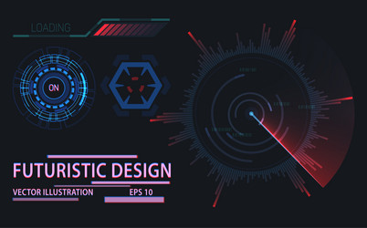 Futuristic Loading & Info UI Elements vector image