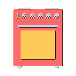 red electric stove vector