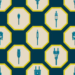 seamless background with different power cord plug vector image