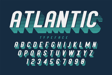 Retro Display Font - Alphabet Set vector image