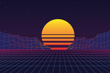 retro synth game abstract background futuristic vector image