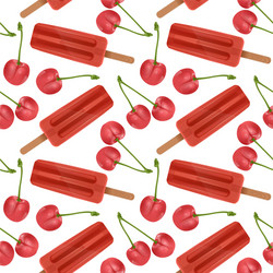 seamless pattern with realistic popsicles vector image
