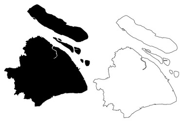 Shanghai City Map Sketch vector