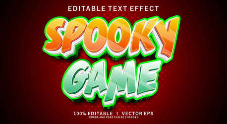 spooky game 3d text effect with modern style vector image