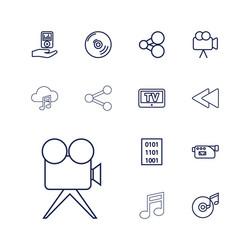 13 multimedia icons vector