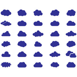 clouds icons set of in different form vector image