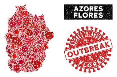 Flores Azores Map Vector Images - Contagious Collage Flores Island Azores Map Vector 29078134 