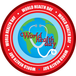 Isolated label with text and elements for world vector