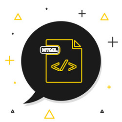 Line html file document download button icon vector