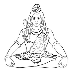 Lord Shiva Meditation Vector Image