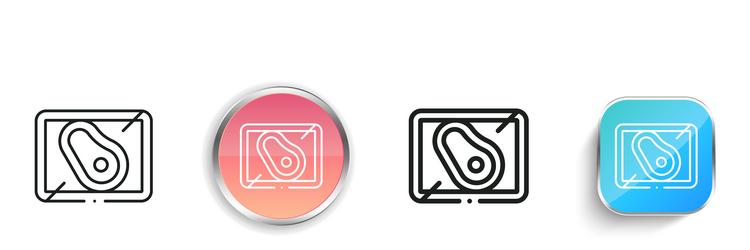 meat icon thin linear regular and button style vector image