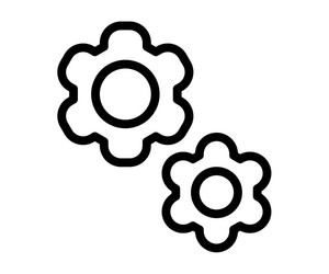 setting configuration cog single isolated icon vector image
