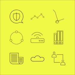 Web linear icon set simple outline icons vector