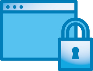 website page with padlock line and gradient style vector image
