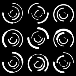 concentric circles with random lines segmented vector image