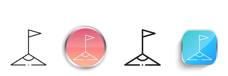 corner icon thin linear regular and button style vector image