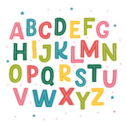 Cute hand drawn alphabet vector