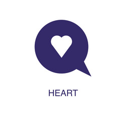 Heart element in flat simple style on white vector