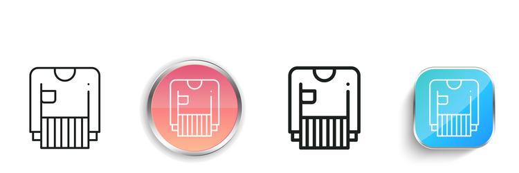 blouse icon thin linear regular and button style vector image