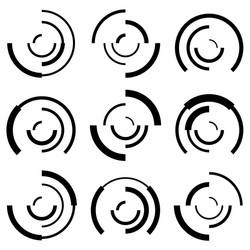 concentric circles with random lines segmented vector image