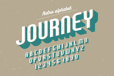 condensed retro display font design alphabet vector image