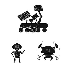 isolated object of robot and factory logo vector image