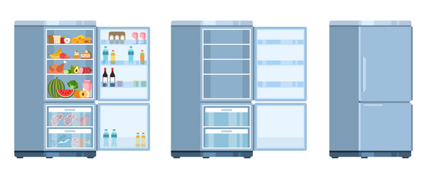Refrigerator Open and Closed vector image