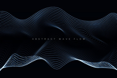 Wavy array of glowing dots abstract design vector