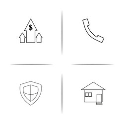 web and text simple linear icon setsimple outline vector image