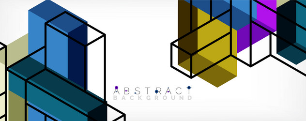 abstract background 3d cubes cubic elements vector image