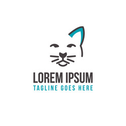 cat face icon isolated on white background Vector Image