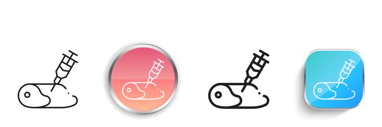 meat icon thin linear regular and button style vector image