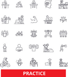 practice routine procedure habit activity vector image